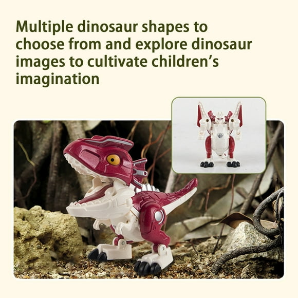 Cyber and Monday Deals Robot Toys For Boys Alloy Dinosaur Deformation Robot Combined Model Children'S Simulation Assembly Display Box Ornament Toy Red