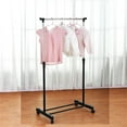 thumbnail image 6 of Adjustable 2-Rod Garment Rack - Rolling Clothes Organizer - Black And Chrome, 6 of 7