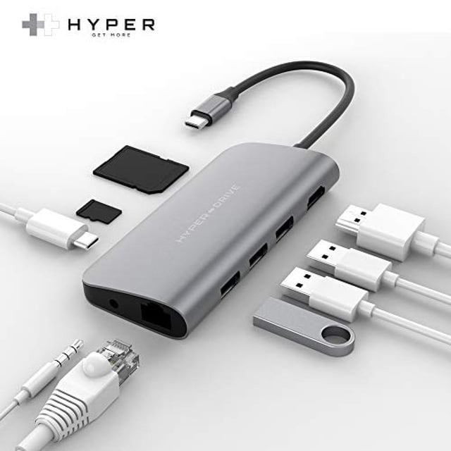 Centro adaptador Hyper USB-C HDMI USB-C PD Micro SD