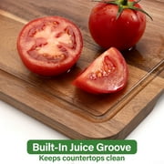 TJ POP Acacia Wood Cutting Board For Kitchen, Acacia Wooden Cutting Board Set of 3 with Juice Groove, Double-Sided Chopping Board Serving Board for Meat, Vegetables and Cheese