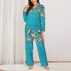 thumbnail image 2 of Fotbe Seashells And Fishing Net On Blue Wooden Table Conjunto de Pijama de Manga Larga para Mujer con Estampado, Ropa de Dormir de 2 Piezas, Conjunto de Casa Suave y Cómodo con Bolsillos-Medium, 2 of 7