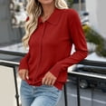 thumbnail image 6 of Gytharion Women's Sweaters Cardigans Solid Color Lapel Long Sleeve Button Front Sweaters Soft Lightweight Casual Knit Cardigans, 6 of 6