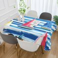 thumbnail image 2 of Yayeee Tablecloths 54" x 72" Rectangle Wrinkle Resistant Party Table Cover, Green Sailboats, 2 of 8