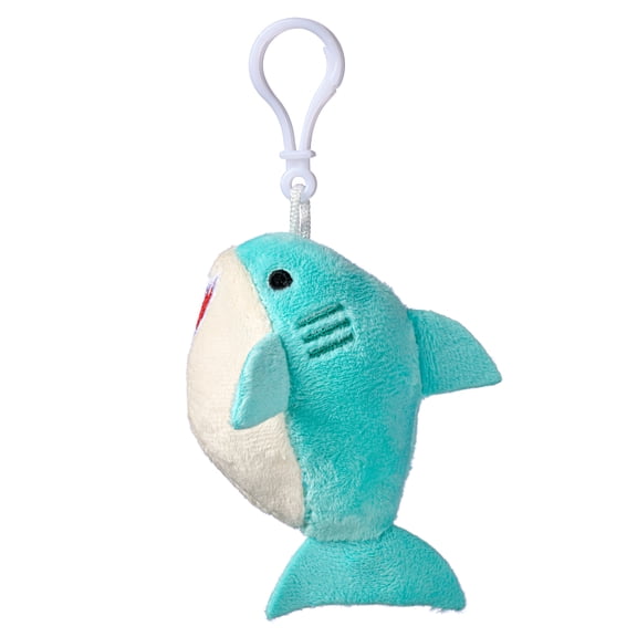 American Greetings Blue Shark Plush Backpack Clip, Soft Keychain and Bag Charm for Kids (3.5 in., 1-Count)