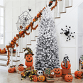 thumbnail image 4 of Yaheetech 7.5Ft Pre-lit Flocked Pencil Artificial Christmas Tree with Lights,Black Gradient, 4 of 9
