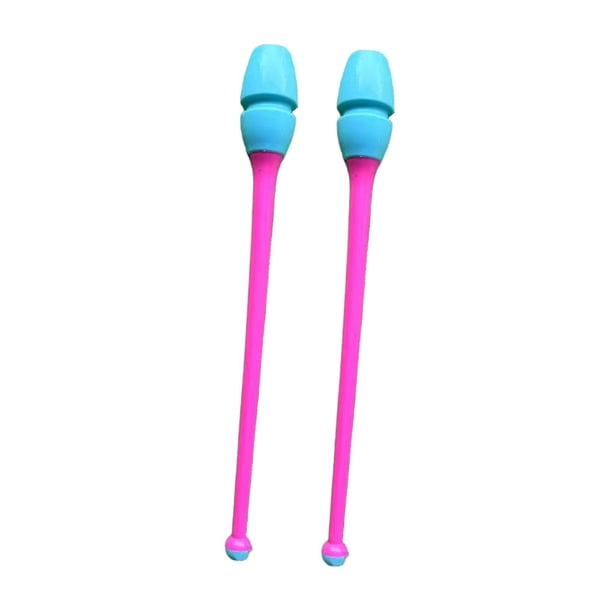 Mazas de Gimnasia Rítmica de Doble Color, Equipo de Entrenamiento Flexible de 45,5 cm cabeza azul