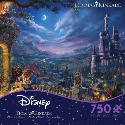 Ceaco - Thomas Kinkade - The Disney Collection - Beauty And The Beast Dancing In The Moonlight - 750 Piece Jigsaw Puzzle