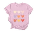 thumbnail image 1 of Camiseta de Manga Corta de Cuello Redondo Impresa para las Mujeres Día de San Valentín, Mezcla Ligera de Poliéster para Primavera Verano Otoño, 1 of 7