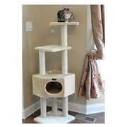 Angle View: Armarkat 52-in Cat Tree & Condo Scratching Post Tower, Beige