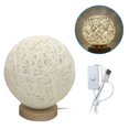 thumbnail image 1 of Yeacher Round LEDs Table Moon Lamp Night Lights USB Ball Lamp Woven Rattan Bedside Desk, 1 of 8
