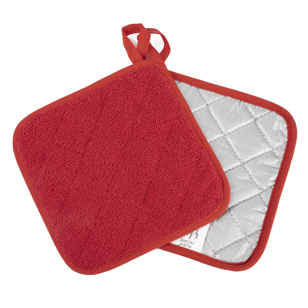 Cotton Pot Holders, Kitchen Basic Potholder Heat Resistant, Terry Pot