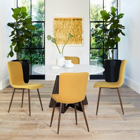 Furniture R Dining Chair Set Of 4 Stylish Upholstered Fabric Cushion Seat Side Chairs For Kitchen Dining Room
