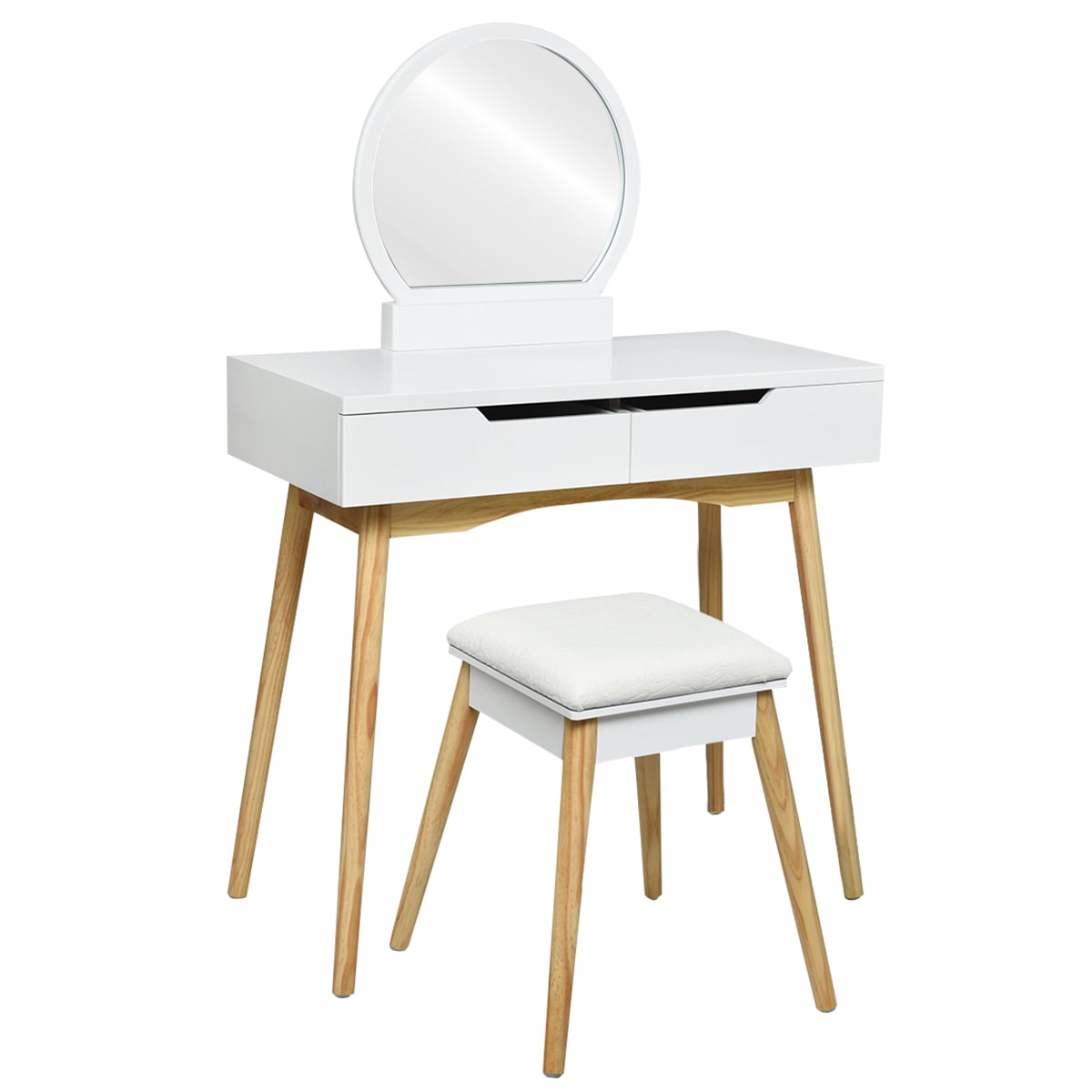 Topbuy Modern Bedroom Dressing Vanity Set Gift for Girls Women Black