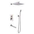 thumbnail image 6 of JERFIT 10 Inch Square Luxury Rain Shower System Combo Set, Brushed Nickel Finish, Wall Mount Thermostatic Mixer Valve for Modern Bathroom, 6 of 6