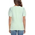 thumbnail image 5 of DreamFish Women's Tops Summer V Neck Tops Puffy Short Sleeve Tunic Casual Eyelet Top, 5 of 5