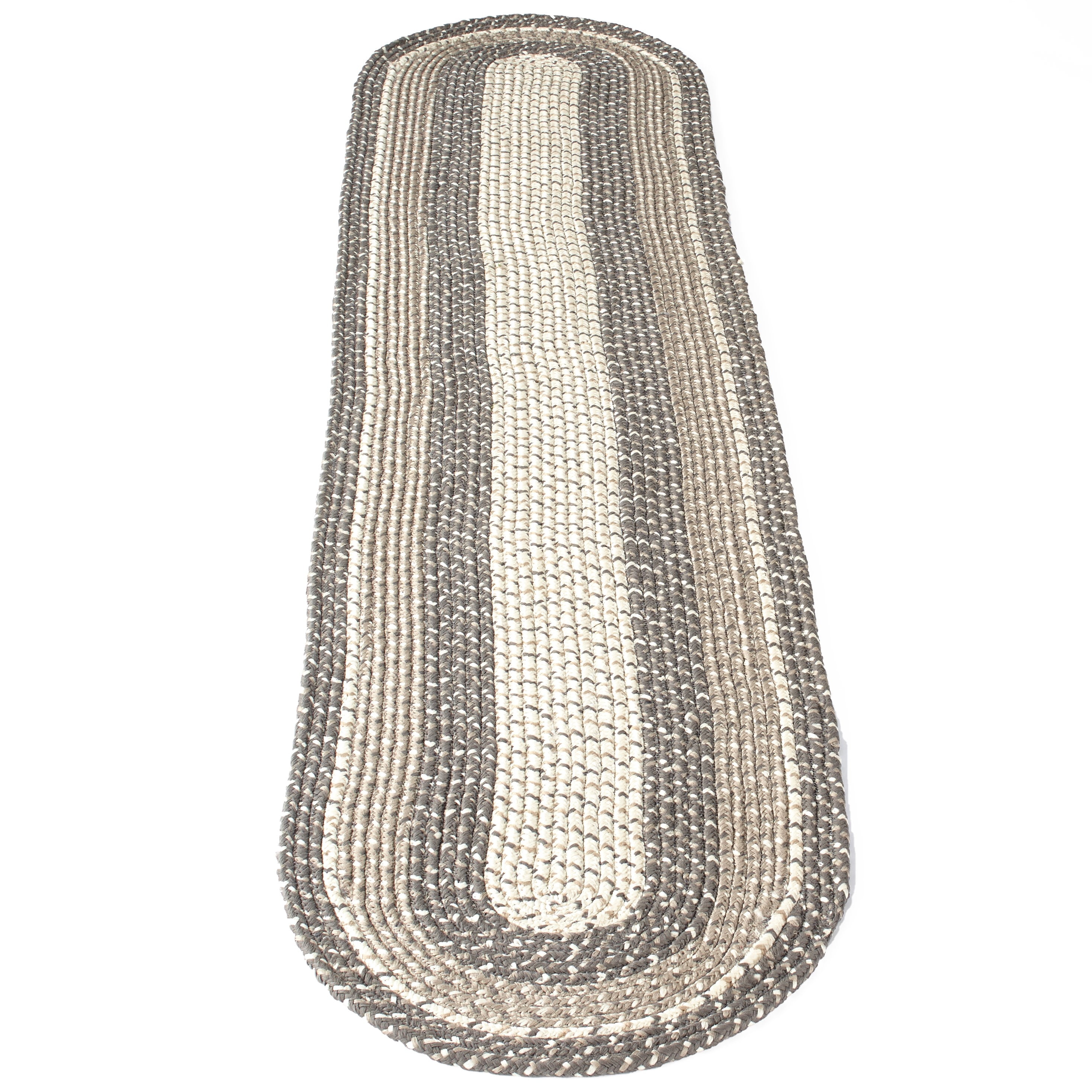 120" Stone Braided Runner Rug for Covering Floors and High Traffic