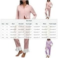 thumbnail image 3 of Womens Pajama Sets Long Sleeve Button Down Shirts and Ruffles Bottoms with Pockets Loungewear Soft Comfy Homewear Pj Sets for Woman, 3 of 8
