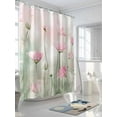 thumbnail image 3 of Fsddascl Pink Spring Floral Shower Curtain Set - Long 72" x 84" Washable Bathtub Curtain with 12 Hooks, Green Botanical Summer Watercolor Waterproof Fabric Stall Shower Curtains for Bathroom/Bathtub, 3 of 6