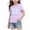 Purple., variant on Agkizg Girls Bow Print T-Shirt Short Sleeve Cotton Breathable Crewneck Top for Kids Cute Summer Tee, Sizes 4-5 Years