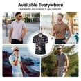 thumbnail image 3 of Kdxio Vintage American Deer Print Men's Short Sleeve Polo Shirt,Midweight Men's Shirt-Large, 3 of 5