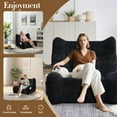 thumbnail image 5 of Ergonomic Oversized Bean Bag Chair with Armrests in High-Resilience Sponge 1 Seat Soft Floor Lounge Sofa,Black, 5 of 15