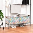 thumbnail image 3 of Yayeee Foldable Storage Basket for Shelves with Handles Set of 2 Waterproof Cloth Bins, Colorful Geometric, 3 of 7