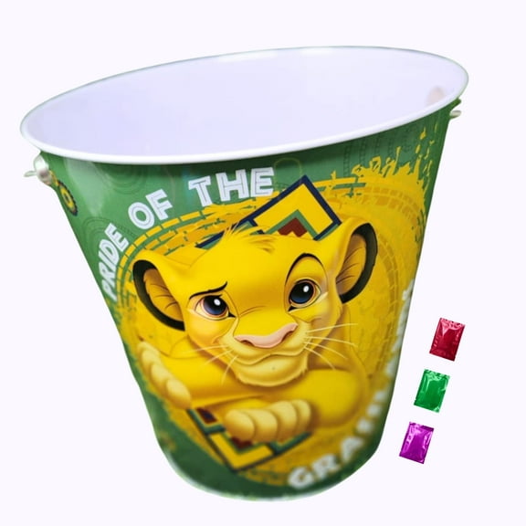 The Lion King Easter Tin Bucket 1Pc, Cute Empty Easter Pail for Kids Egg Hunt Candy Gift Basket Toy Storage Party Favor Decoration, Spring Birthday Wedding Holiday w/ Snoep in Beperkte Oplage