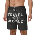 thumbnail image 2 of Balery Travel The World1 Mens Swim Trunks Swim Shorts for Men Quick Dry Inseam Beach Shorts with Compression Liner Pocket-XX-Large, 2 of 9