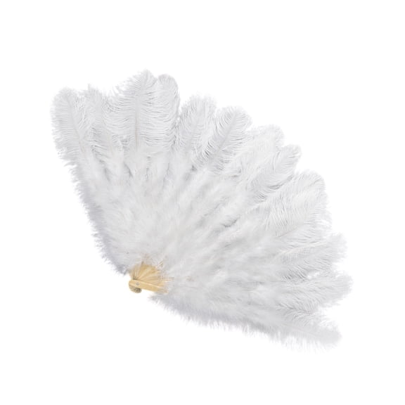 20s Large Handmade Feathered Fan 100CM Folding Hand Fan for Dance Show Party Carnivals Costume Burlesque Handheld Fan