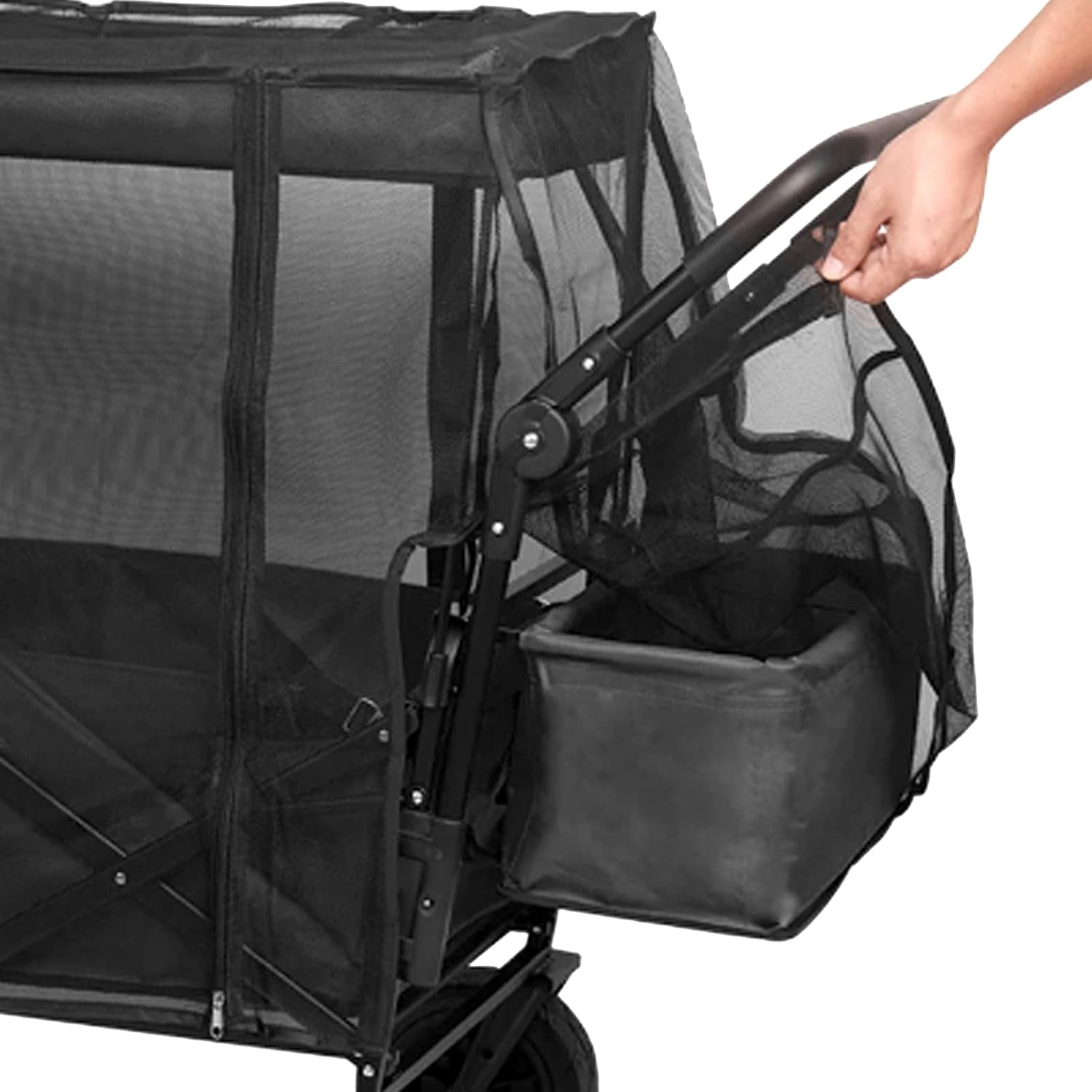 Handcart Rear Bag, Storage Bag for Beach Trolley, Foldable for Universal Wagon Basket, Trolley Accessories Removable