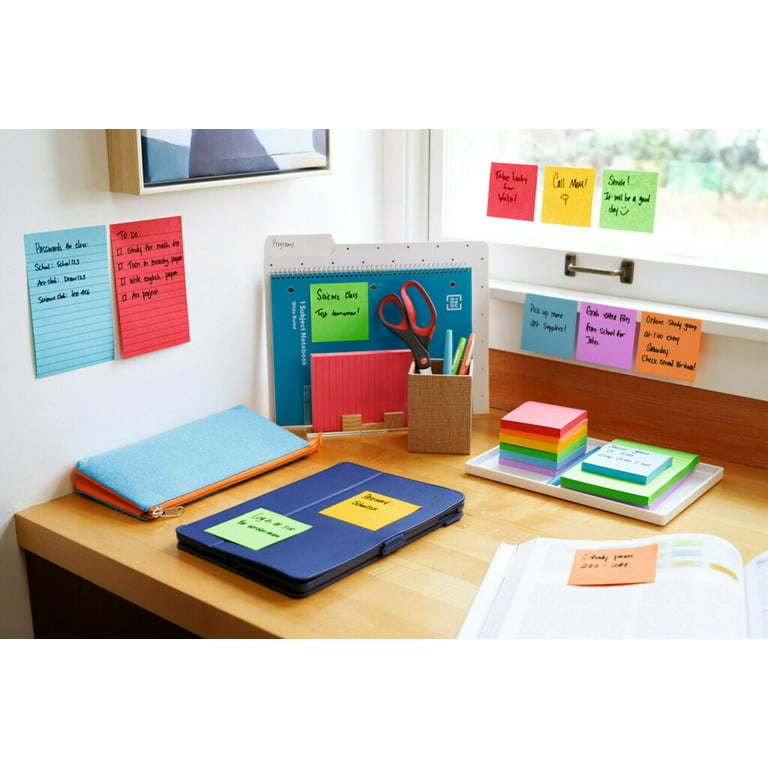 Post-it® Super Sticky Notes, 3 in x 3 in, Playful Primaries