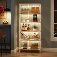 thumbnail image 2 of Tribesigns 70.9 Inch Industrial Bookshelf, 6-Tier Tall Bookcase with Open Shelves, Wood and Metal Display Shelf Storage Shelves for Bedroom, Living Room and Home Office, White, 2 of 8