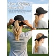 thumbnail image 5 of Deago Sun Hats for Women Outdoor UV Protection Wide Brim Sun Hat Foldable Summer Ponytail Cap Convertible Zip-Off Beach Hat Visor (Black), 5 of 9