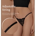thumbnail image 2 of 6Pack Women Sexy Floral Y-Back G-String Panties Underwear Low Rise T-Back Underpants, 2 of 7