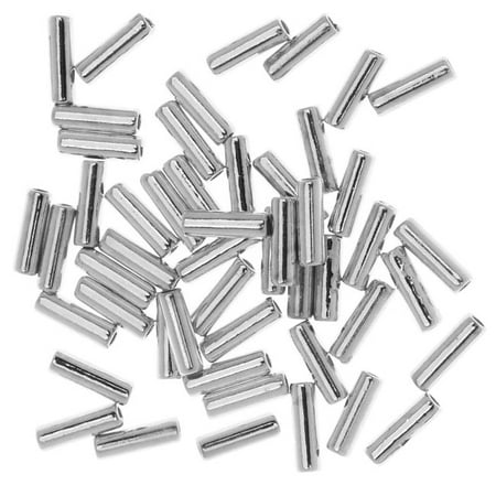- Liquid Tube Beads, 2mm Diameter 5mm Long, 50 Pieces, Silver Plated