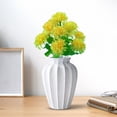 thumbnail image 6 of Clearance Artificial flowers under $1,Artificial Chrysanthemums Memorial Flowers 12 Head Yellow Bouquet Cemetery Decoration Outdoor Arrangement, 6 of 7