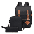 thumbnail image 1 of Mochilas Backpack Impermeable Puerto Usb Set 3pzs Negro Malubero Malu1321, 1 of 3
