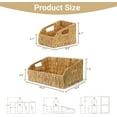 thumbnail image 2 of Pantry Baskets and Organizers, Large Wicker Baskets for Shelves, Handwoven Labeled Storage Basket for Organizing with Handles-Water Hyacinth Storage Bins, Boho Decorative, 3Pack, Natural, 2 of 4
