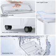 Waykar 5000 Sq. Ft. 80 Pint Dehumidifier for Basements & Home, No Daily Tank Emptying, Portable Dehumidifier with Continuous Drain Hose, Auto Defrost, 25 Pint DOE Energy Star