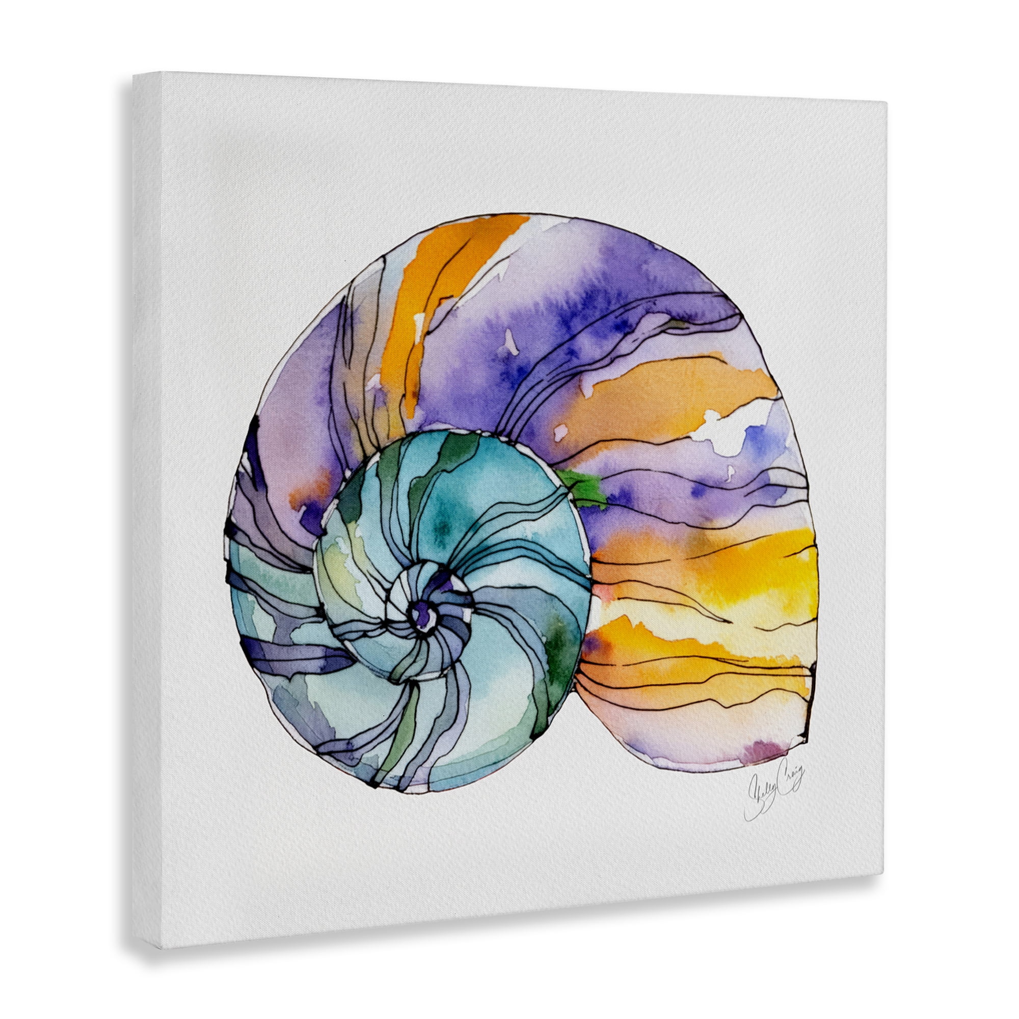Stupell Industries Sunlit Striped Nautilus Canvas Wall Art, design by Shelly Craig
