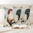 thumbnail image 3 of White Spring Floral Rooster Outdoor Waterproof Pillow Covers, Elegant Retro Rooster Decorative Square Throw Pillowcase Sofa Cushion Sham for Patio/Couch/Chair, 20"x20" 2 Pack, 3 of 8