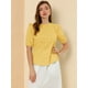 thumbnail image 2 of Día De San Patricio Blusa De Manga Corta Con Hombros Descubiertos Y Volantes Sin Cuello Con Volantes En La Espalda Para Mujer Amarillo M, 2 of 6