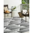 thumbnail image 3 of Unique Loom Outdoor Modern Collection Area Rug - Umbra (12' Square Black and White), 3 of 10