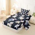 thumbnail image 2 of Homewish Cute Dog Twin Sheets,Navy Black Leopard Print Bedding,3pcs,1 Fitted Sheet and 1 Pillowcase, 2 of 6
