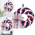 thumbnail image 2 of Décoration Maison Moderne, Couronne de Fleurs Rouges Blanches et Bleues Nœuds Patriotiques 4 Juillet Couronne Drapeau Américain pour Portes d'Entrée Décorations Suspendues pour Porte Jour de l'Indépendance Décorations de Vacances Jour du Souvenir, 2 of 7