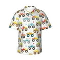 thumbnail image 2 of Xecao Cartoon Monster Trucks print Hawaiian shirt - a stylish short-sleeve button-down for men, perfect for casual beach and tropical outings., 2 of 9