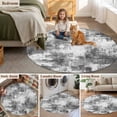 thumbnail image 5 of Black Grey Ombre Round Area Rug 7Ft Washable Circle Rugs for Dorm Laundry Room, Gradient Abstract Art Vintage Non-Slip Carpet Floor Mats Indoor Outdoor Carpet Runner Aesthetic Home Decor, 5 of 8