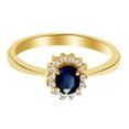 thumbnail image 2 of AFFY Oval Cut Simulated Blue Sapphire & White Natural Diamond Engagement Ring In 10k Solid Gild (1 cttw), Ring Size-12.5, 2 of 2
