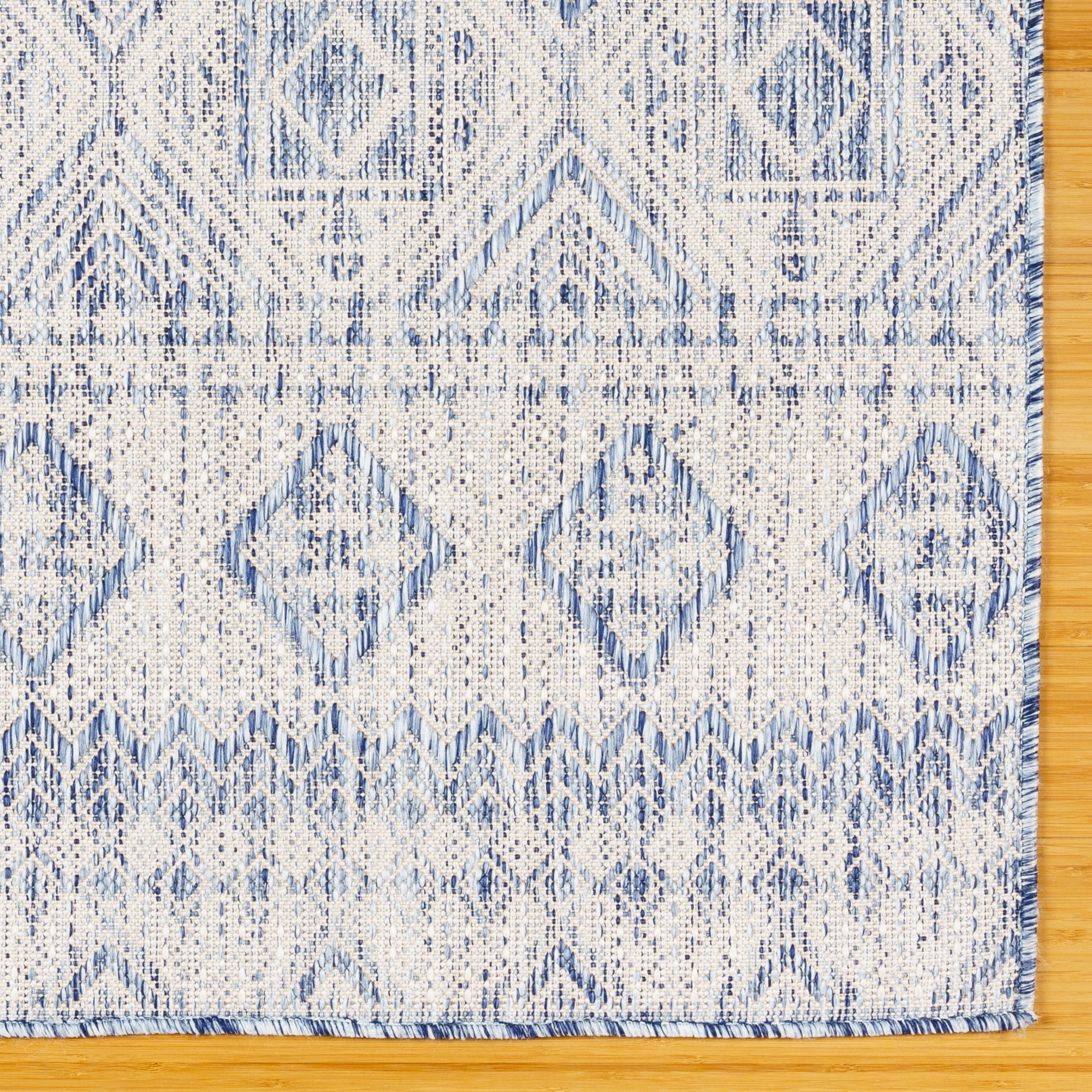 Savara Talina Indoor/ Outdoor Polypropylene Blue Flat Weave Area Rug, 8x10