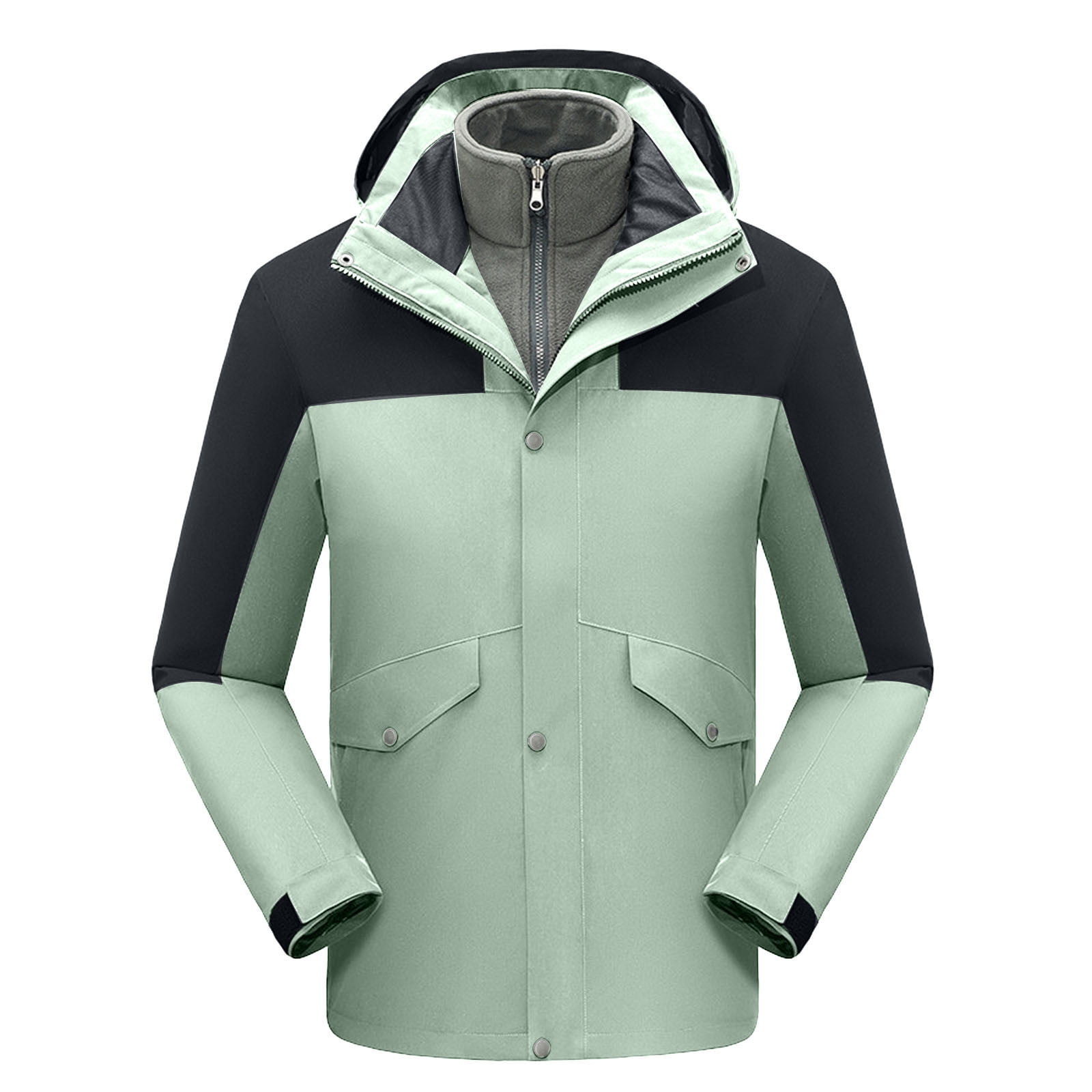 Yuyuzo Women Winter Windbreaker Jackets Button down Zip up Thick